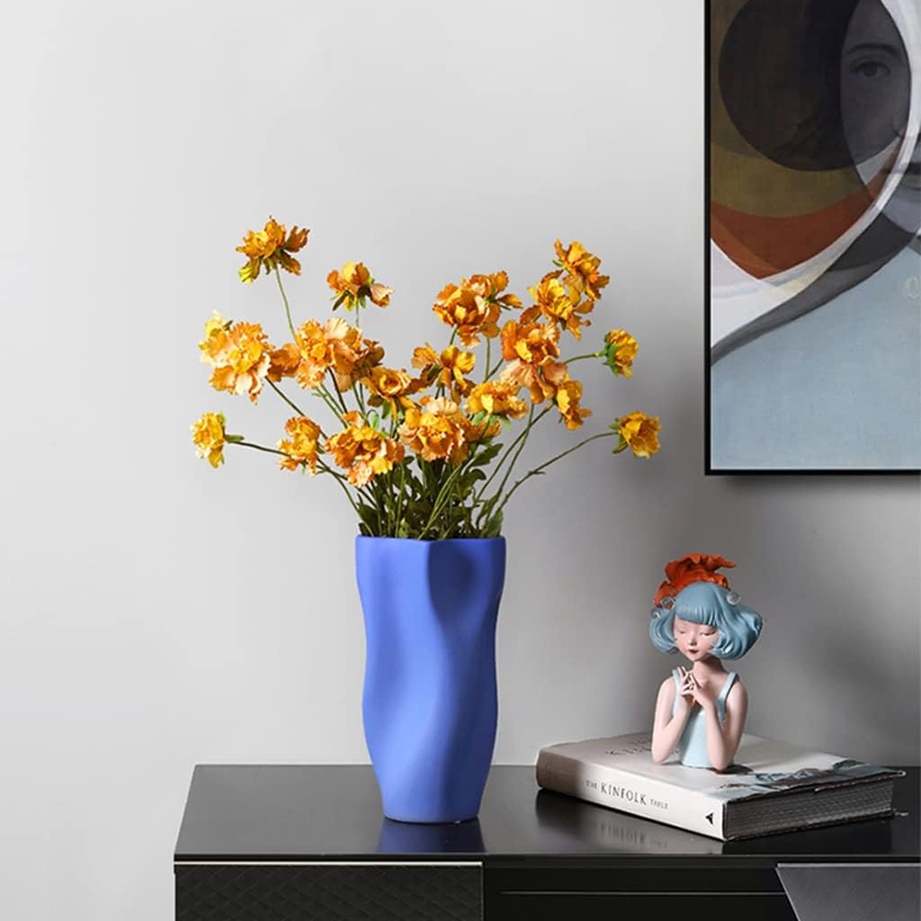 Ceramic Decorative Vase in Coral Blue Tone