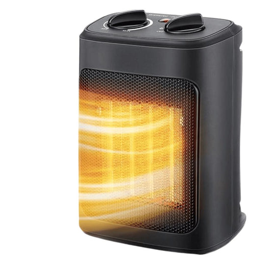 Black Portable Heater with Built-In Thermostat - Kim Mode