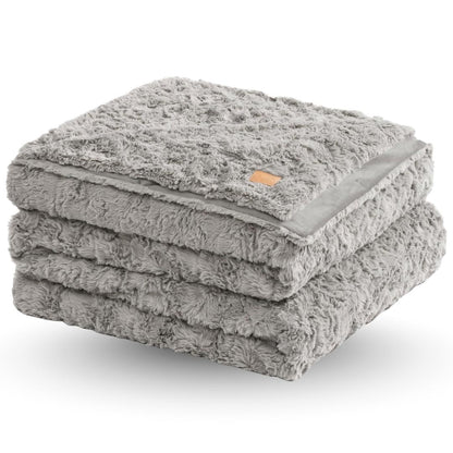 Faux Fur Blanket: Decorative, Reversible, Textured Wave Pattern and High 400 GSM Weight