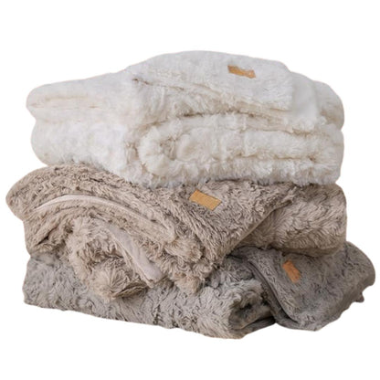 Faux Fur Blanket: Decorative, Reversible, Textured Wave Pattern and High 400 GSM Weight