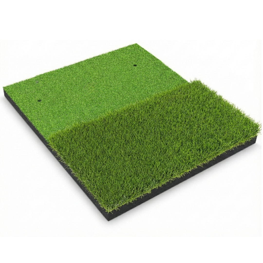 Foldable Dual-Turf Golf Practice Mat for Indoor Outdoor Home Use