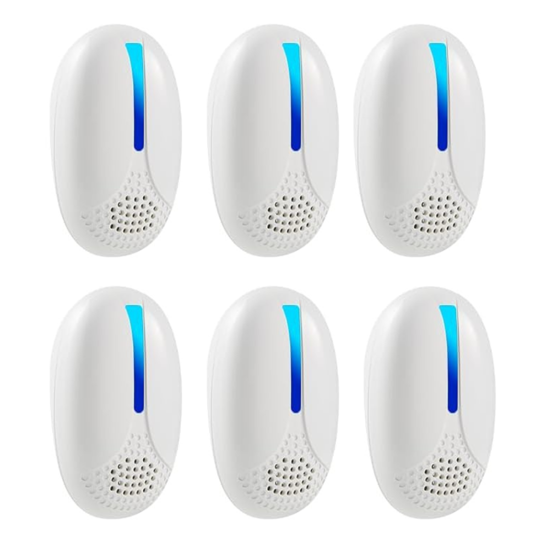 Ultrasonic Plug-In Pest Repellent 6 Pack with 1600 Sq Ft Coverage Range