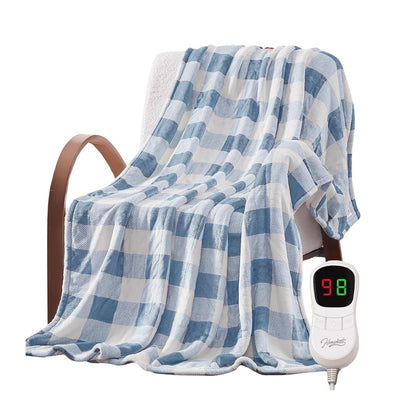 Throw Blanket: Heated Flannel & Personalized Warmth, 50x60, with 10 Customizable Heat Settings