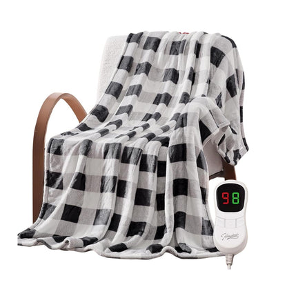 Throw Blanket: Heated Flannel & Personalized Warmth, 50x60, with 10 Customizable Heat Settings