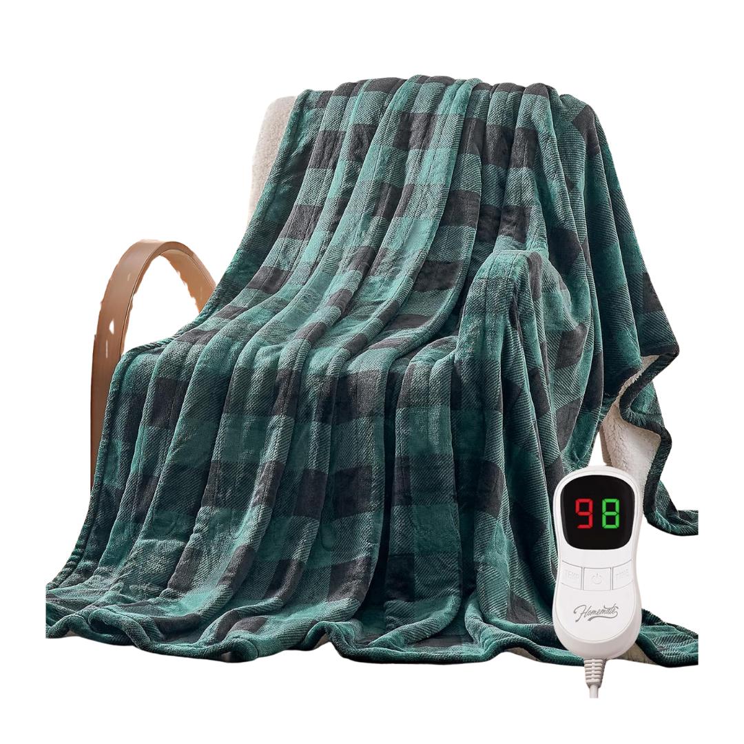 Throw Blanket: Heated Flannel & Personalized Warmth, 50x60, with 10 Customizable Heat Settings