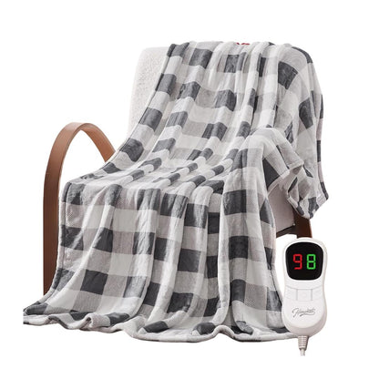 Throw Blanket: Heated Flannel & Personalized Warmth, 50x60, with 10 Customizable Heat Settings